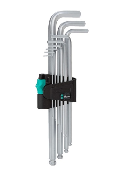 Wera 950 Pkl/9 Sm N Sb Açılı Anahtar Seti, Metrik, Krom Kaplama,