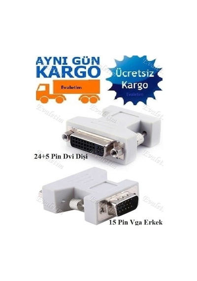 Vga Erkek To Dvı -I 24+5 Dişi Çevirici 4869P Dönüştürücü Adaptor