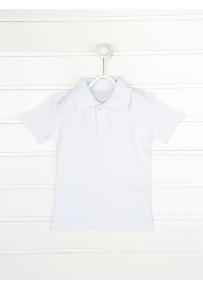 Waynap Unisex Lakos Polo Yaka Okul Tshirt - Beyaz