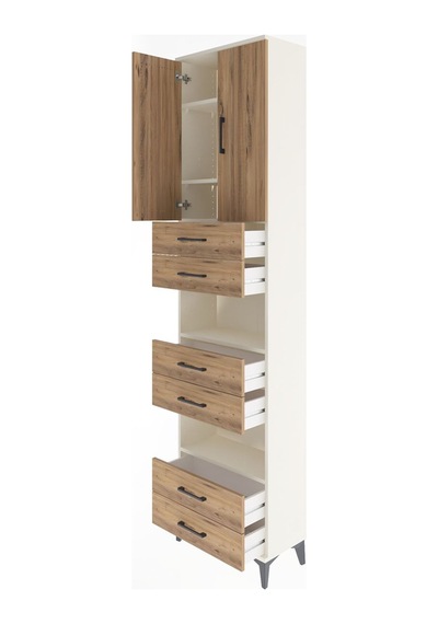 Arges Dolap 5 Raflı 6 Çekmeceli 2 Kapaklı 60x30x243 Aytaşı-çam Aytaşı