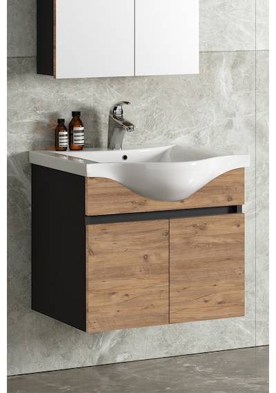 Yıldız 55 Cm Antrasit Gri Mat-Atlantik Çam Mdf Seramik Lavabolu Asma Banyo Alt Dolabı Antrasit - Atlantik Çam Yıldız 55 Cm Antrasit Gri Mat-Atlantik Çam Mdf Seramik Lavabolu Asma Banyo Alt Dolabı Antrasit - Atlantik Çam