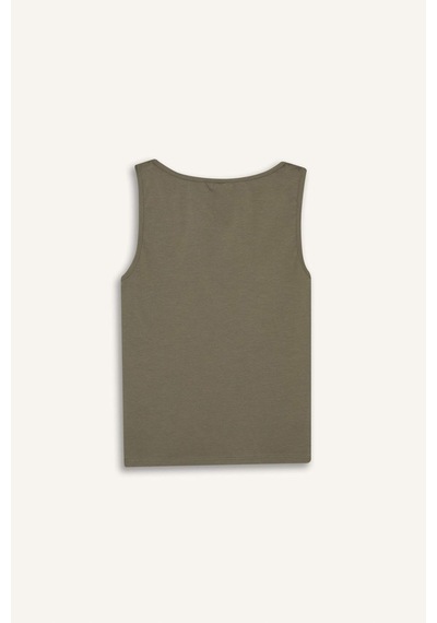 DeFacto 	Slim Fit Dar Kesim U Yaka Basic Düz Atlet I1059AZ25SMKH422