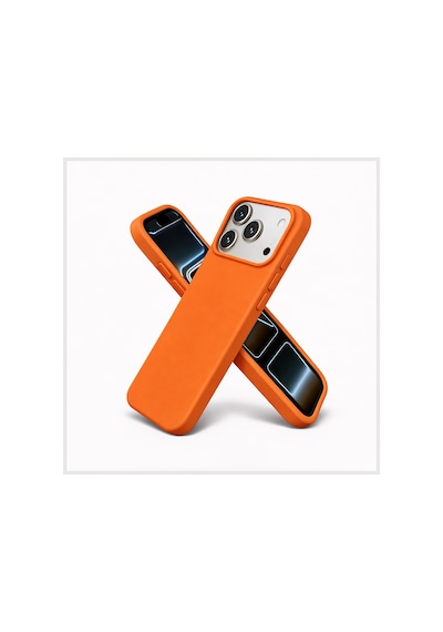 Apple Uyumlu iPhone 17 Pro Max / 18 Pro Max Kılıf Renkli Lansman İçi Kadife Yumuşak Kamera Yükseltili Silikon Turuncu
