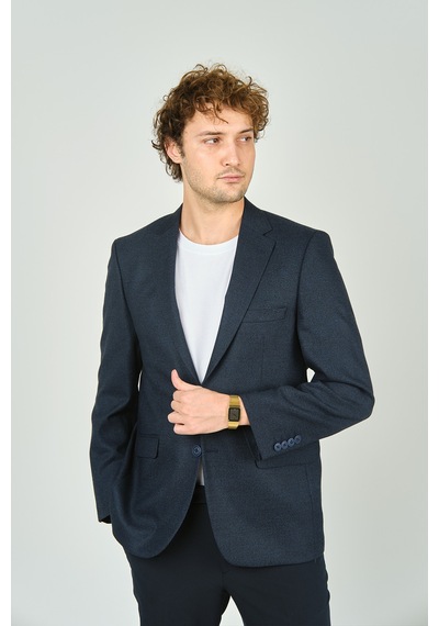 Gio Erkek Klasik Kesim Regular Fit Yün Ceket 2413 Lacivert Lacivert