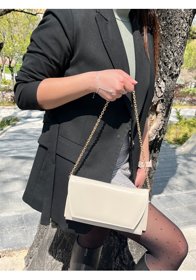 Butikolea Edge Mini Zincir Askılı Portföy Kadın Çantası Bej