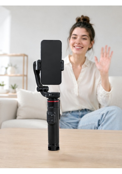 360 Aı Akıllı Takipli Selfie Stick Gimbal Stabilizatör Bluetooth Kumandalı Uzayabilir Telefon Tripodu