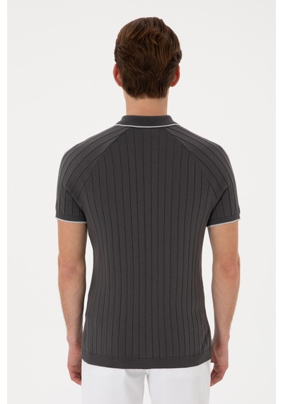 U.S. Polo Assn. Erkek Slim Fit Bisiklet Yaka Antrasit Tişört 50306481-VR006