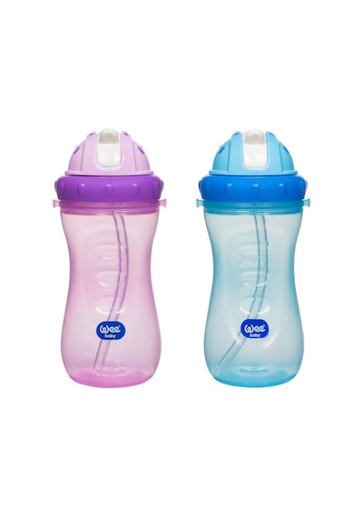 Wee Baby Renkli Pipetli Bardak 340ml Mavi
