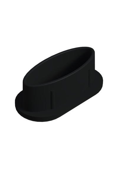Cateksss 20x40 Mm Elips Kedi Gözü Profil Tapası Siyah - 20 Li Paket