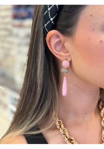 Taşlı Küpe - Pembe 11024558