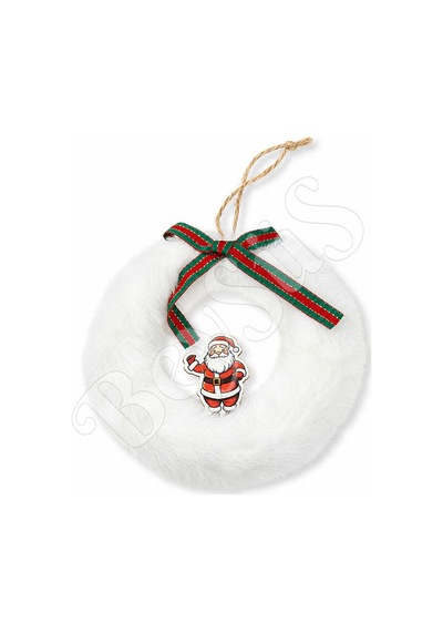 Yılbaşı Ağacı Süsü Beyaz Yuvarlak Noel Babalı Asma Süs Diğer