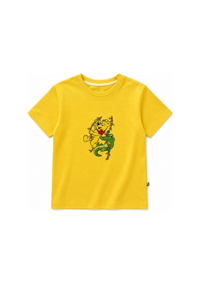 Haribo Lisanslı Timsah Baskılı Çocuk T-shirt Şort Takım Hardal