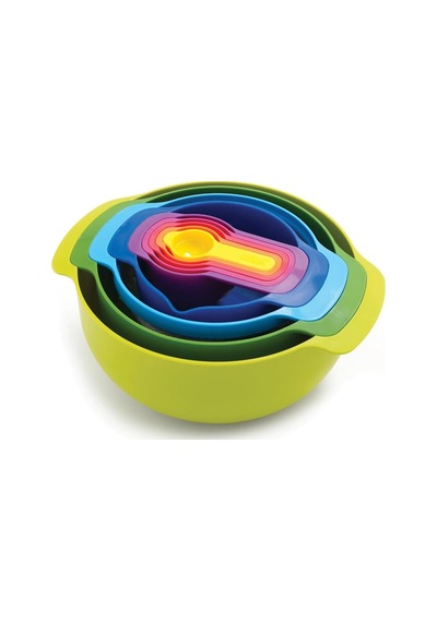 , 40031 Nest 9 Plus Karıştırma Kaseleri, 32.5x26x15cm, Çok Renkli
