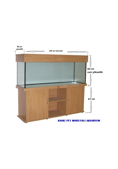 Kanki Pet Mdf Ceviz Desen Mobilyalı Akvaryum 430 L 150 CM