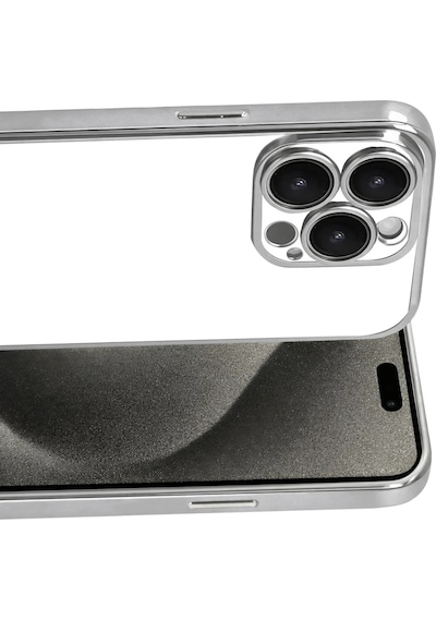 Newface Apple Uyumlu iPhone 15 Pro Max Razer Lensli Silikon Semeglbl - 91 - Gümüş