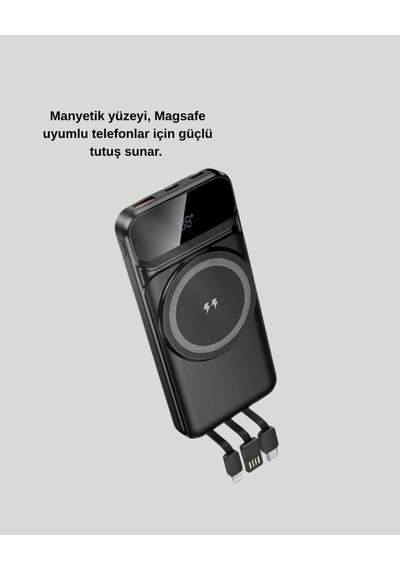 15w Kablosuz Şarj Özellikli 10000 Mah Powerbank - Type-c Hızlı Şarj