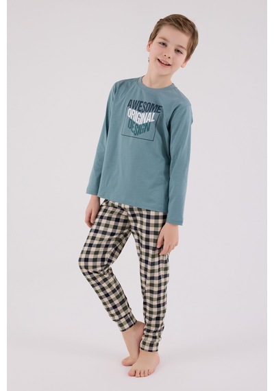 Arnetta Erkek Çocuk Yeşil Pijama Takımı Ar3510-c-v1