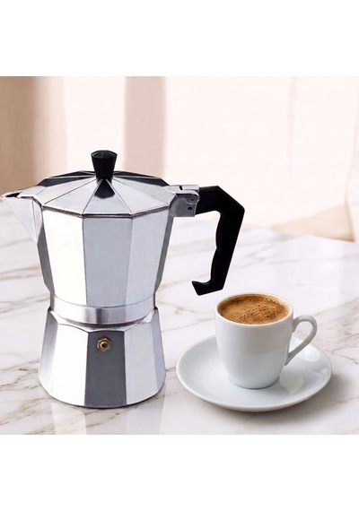 6 Fincanlık Retro Tasarım Alüminyum Moka Pot - Ocak Üstü Espresso Ve Filtre Kahve Demleyici