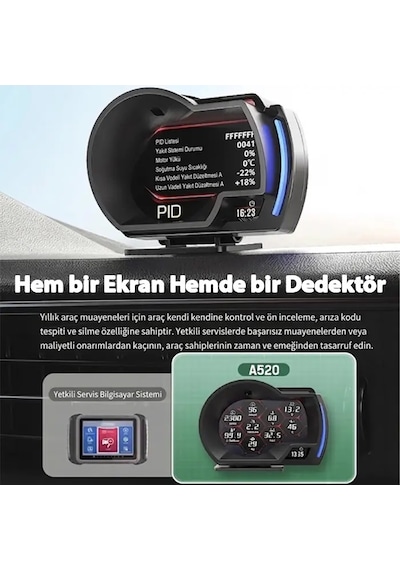 Ally A520 Obd2 + Gps Head Up Display Hud Dijital Hız Göstergesi Rpm & Sıcaklık & Basınç Takip Hız Alarmı- 5775
