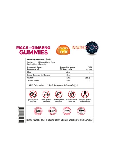 Maca Ginseng 60 Gummies