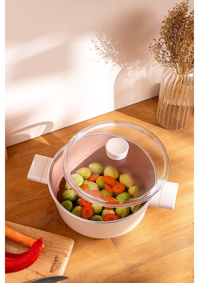 Emsan Swiss Crystal Derin Tencere Pembe 24 CM