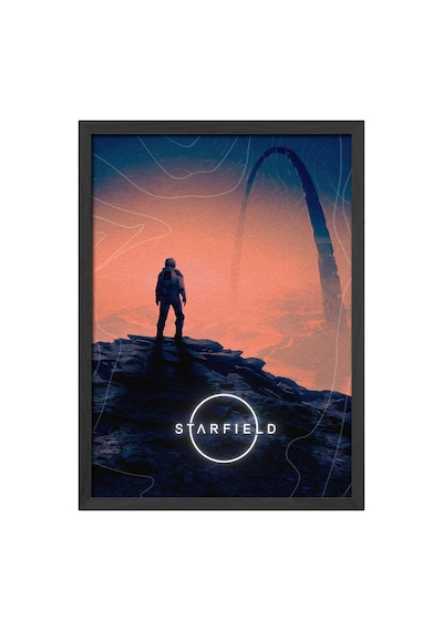 Starfield Siyah Ahşap Çerçeveli Poster, Dekoratif Oyun Duvar Tablosu