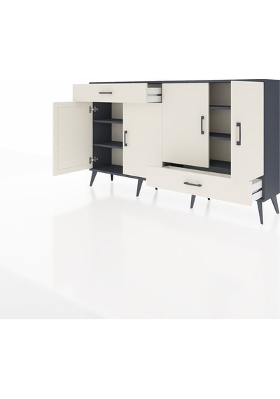 Arges Konsol 5 Raflı 2 Çekmeceli 4 Kapaklı 176x30x99 Antrasit-ayt Antrasit-aytaşı Arges Konsol 5 Raflı 2 Çekmeceli 4 Kapaklı 176x30x99 Antrasit-ayt Antrasit-aytaşı
