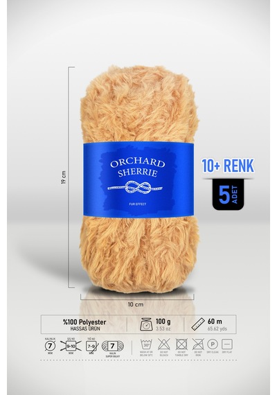 Bal Köpüğü 5'li Paket 100 Gr / 60 M Tavşan Tüyü Dokulu Kalın Kürk Peluş Örgü İpi