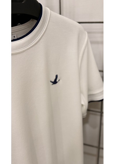 Oreiro Erkek %100 Pamuklu Basic Tişört - Kaliteli Bisiklet Yaka Düz T-shirt Açık Beyaz