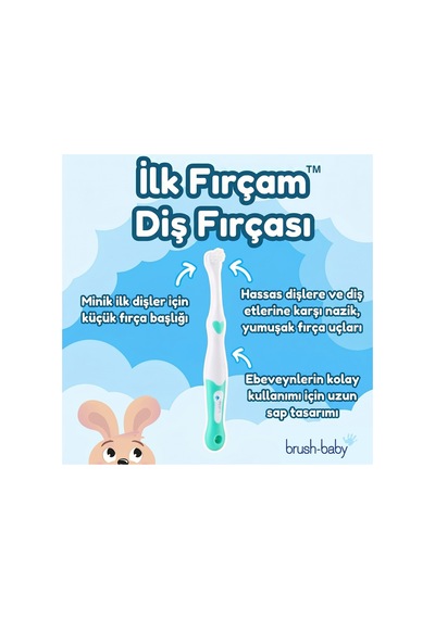 Brush-baby Silikon Diş Fırçası Ve Diş Kaşıyıcı İlk Ağız Bakım Seti 0-18 Ay Diğer