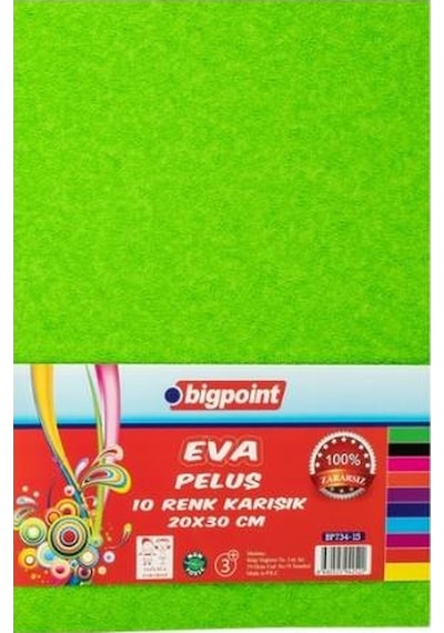 Bigpoint Peluş Eva 20x30cm Karışık 10 Renk