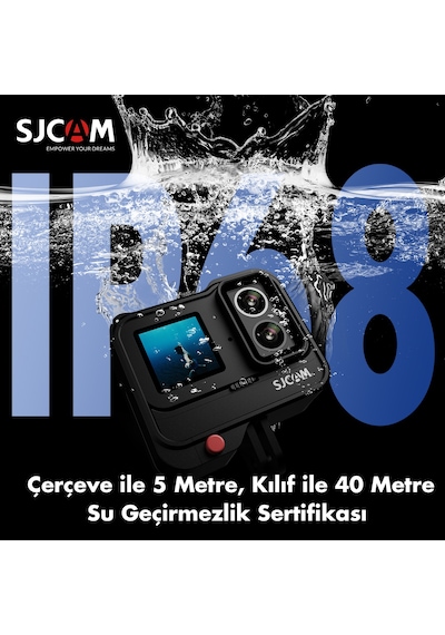 Sjcam Sj20 Dual Lens F1.3 Çift Kameralı Aksiyon Kamerası Siyah