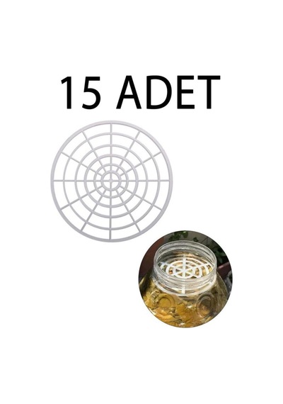Plastik 15 Adet Turşu Zeytin Salamura Yaprak Basma Baskı Seperatör Filtre Kalınlı 1.20 Mm Cemper Capı 11.80 Cm Beyaz