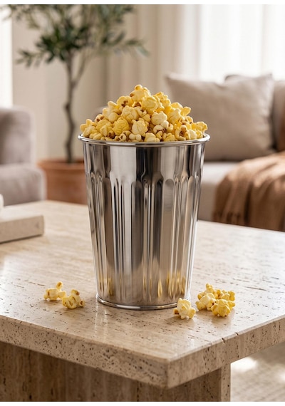 The Mia Cips Ve Popcorn Kasesi Krom 16 Cm