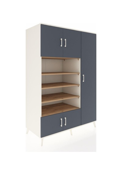 Kronos Dolap 11 Raflı 5 Kapaklı 132x59x195 Aytaşı-antrasit/çam Aytaşı
