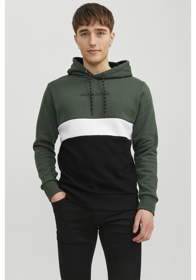 Jack & Jones Erkek Sweat 12233959 Koyu Yeşil-siyah Koyu Yeşil - Siyah