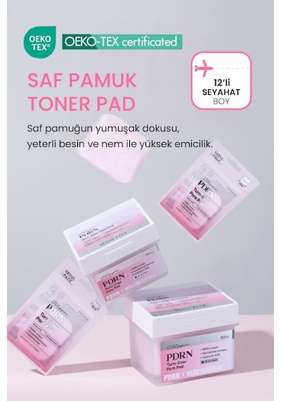 Dermal Gözenek Sıkılaştırıcı Cilt Yenileyici Tüm Cilt Tipleri İçin Pdrn Tonik Pad 12 Adet
