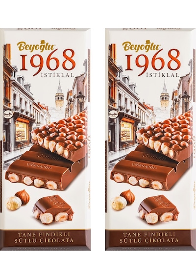Beyoğlu 1968 İstiklal Tane Fındıklı Sütlü Çikolata 170 Gr X 2 Adet