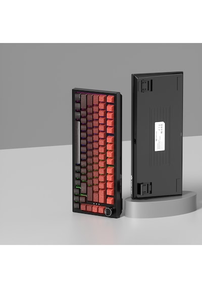 Mekanik Klavye Pbt Çift Baskı Keycap Seti Çizgi Desenli 137 Tuşlu Siyah - Kırmızı Tuş Takımı