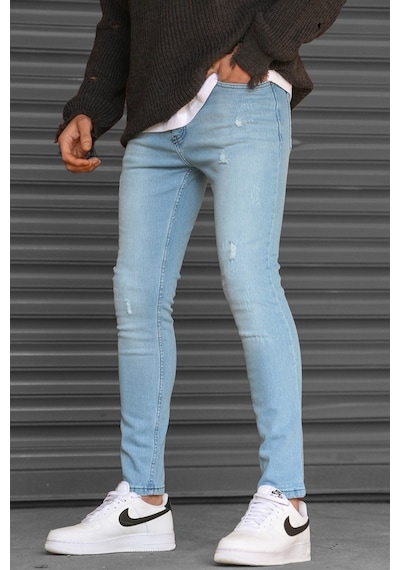 Madmext Skinny Fit Buz Mavisi Erkek Jean 5712 Buz Mavisi