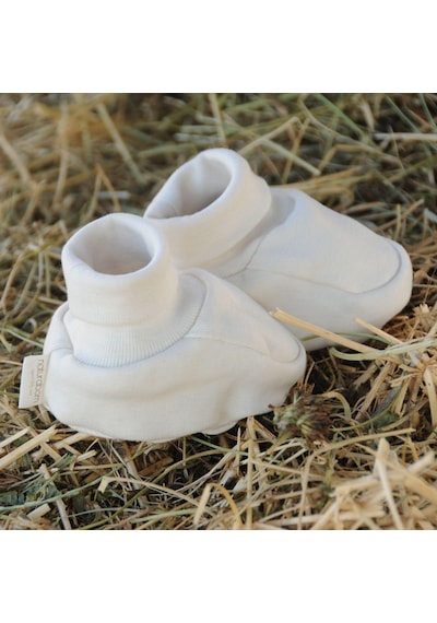Naturaborn Gots Organik Sertifikalı Bebek Patiği Beyaz