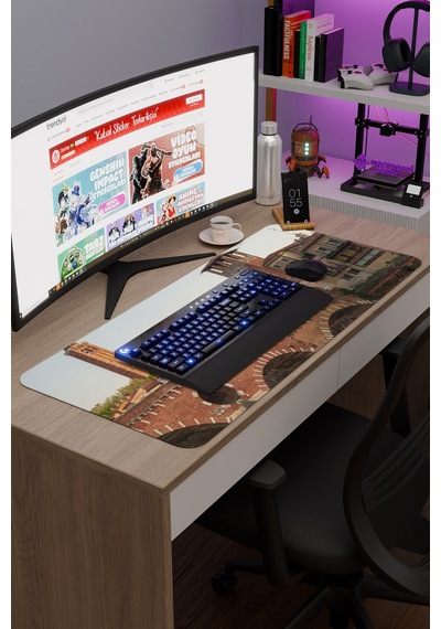İtalya V1 90x40 Xxl Gaming Kauçuk Kaymaz Taban Mouse Pad Fare Altlığı