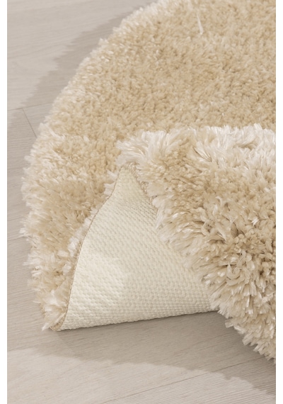 Koza Home Douro Shaggy Banyo Paspası Bej Kaydırmaz Taban Daire 100 X 100 Cm Bej