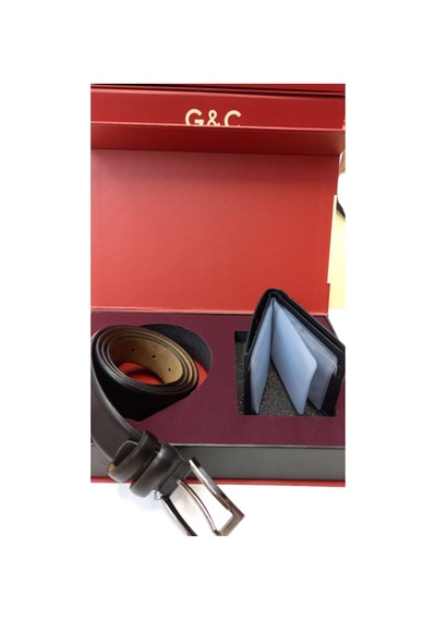 Gc Terlik 520 Erkek Cüzdan Kemer Set-siyah Siyah