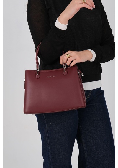 Silver Polo Sp1233 Kadın El Çantası Cilt Bordo-bordo
