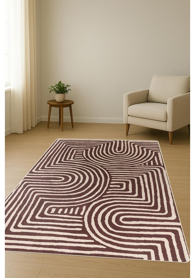 Modern Desenli Dijital Baskı Kaymaz Taban Halı H1126 Renkli