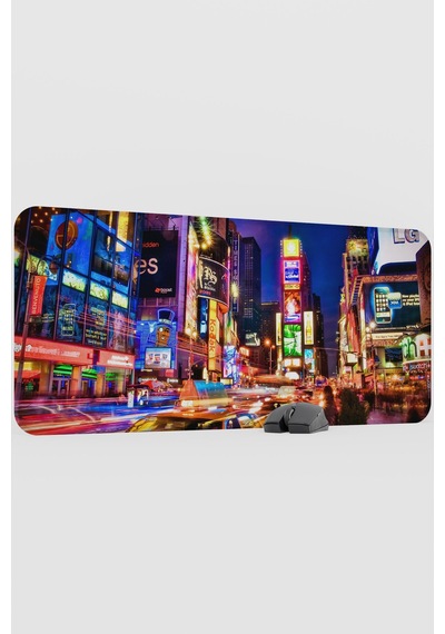 Times Meydanı New York Amerika 2 V2 90x40 Xxl Gaming Kauçuk Kaymaz Taban Mouse Pad Fare Altlığı