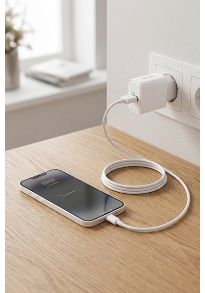 Ven-dens Vd-tc019ba02 10,5 W Usb-a Şarj Adaptörü Ve 1 Metre Şarj Ve Veri Kablosu Seti, Beyaz