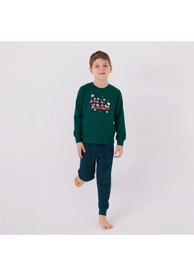 Arnetta Ar3131c Erkek Çocuk Kışlık Pijama Takım Koyu Yeşil