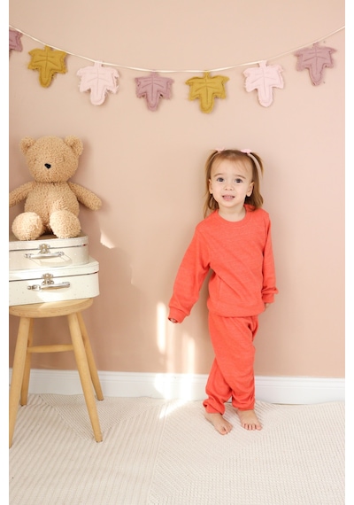 MiaBaby Kaşkorse Mevsimlik Pijama Takım Kiremit